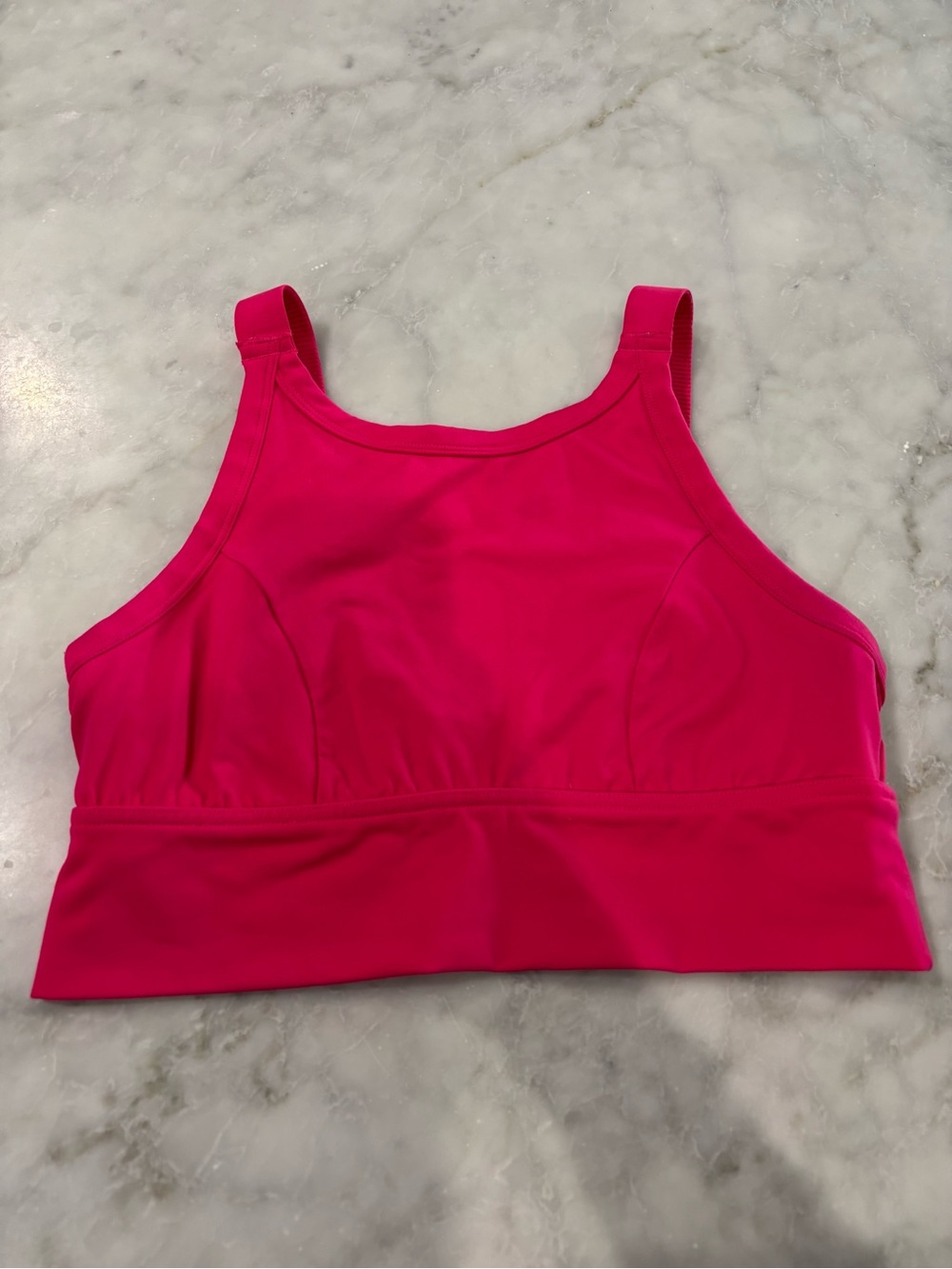 aerie High-Neck Sports Bra in Hot Pink